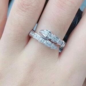 Serpenti Viper Silver Snake Crystal Ring